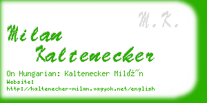 milan kaltenecker business card